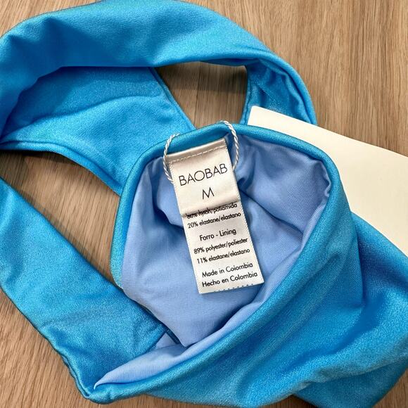 NWT Baobab Maple Bikini Swim Bottoms in Azure Blue Size Medium - Picture 6 of 7